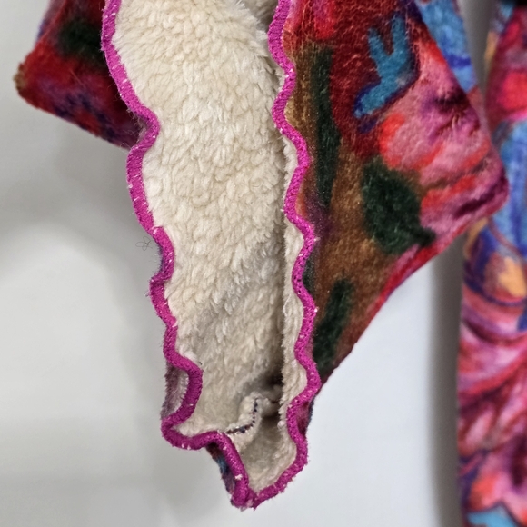 Natural Life Women’s Cozy Blanket Robe XS Belted Super Soft Fleece Floral Dress - Picture 8 of 16